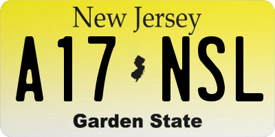 NJ license plate A17NSL