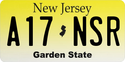 NJ license plate A17NSR
