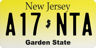 NJ license plate A17NTA