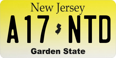 NJ license plate A17NTD