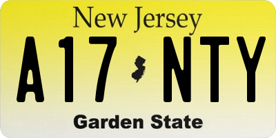 NJ license plate A17NTY