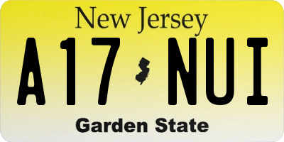 NJ license plate A17NUI