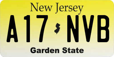 NJ license plate A17NVB