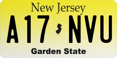 NJ license plate A17NVU