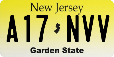 NJ license plate A17NVV