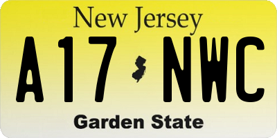 NJ license plate A17NWC