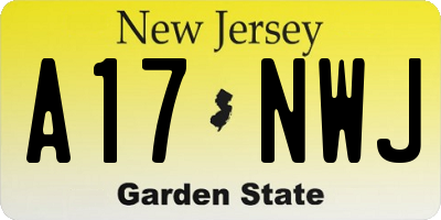 NJ license plate A17NWJ