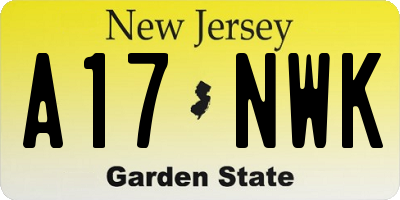 NJ license plate A17NWK