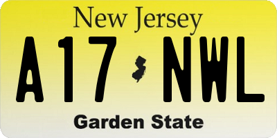 NJ license plate A17NWL
