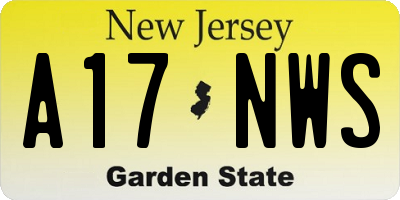 NJ license plate A17NWS