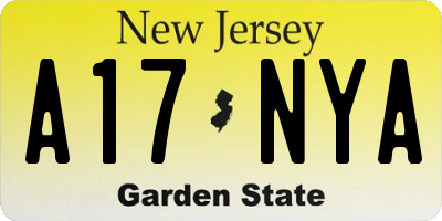 NJ license plate A17NYA