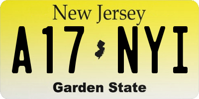 NJ license plate A17NYI