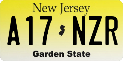 NJ license plate A17NZR