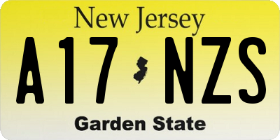 NJ license plate A17NZS