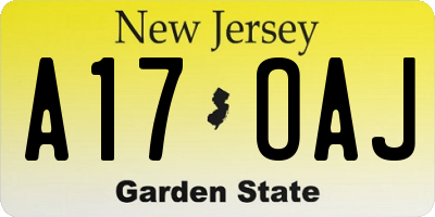 NJ license plate A17OAJ