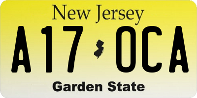 NJ license plate A17OCA