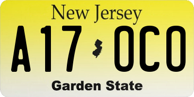NJ license plate A17OCO