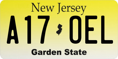NJ license plate A17OEL