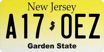 NJ license plate A17OEZ