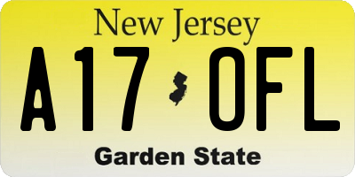 NJ license plate A17OFL
