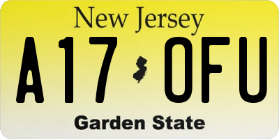 NJ license plate A17OFU