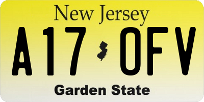 NJ license plate A17OFV