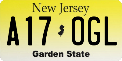 NJ license plate A17OGL