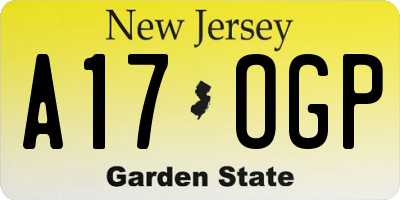 NJ license plate A17OGP