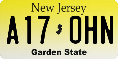 NJ license plate A17OHN