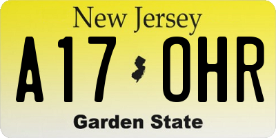 NJ license plate A17OHR
