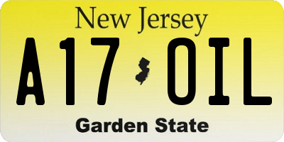 NJ license plate A17OIL