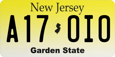 NJ license plate A17OIO