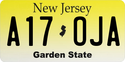 NJ license plate A17OJA