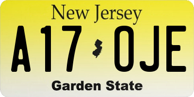NJ license plate A17OJE