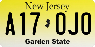 NJ license plate A17OJO