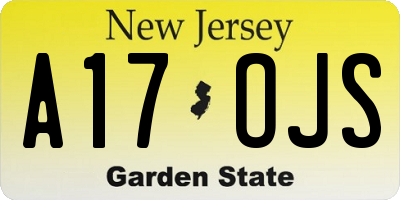 NJ license plate A17OJS