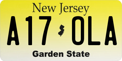 NJ license plate A17OLA