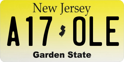 NJ license plate A17OLE