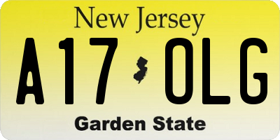 NJ license plate A17OLG