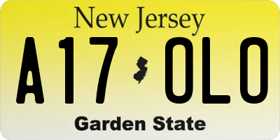 NJ license plate A17OLO