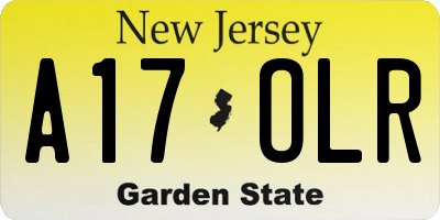NJ license plate A17OLR
