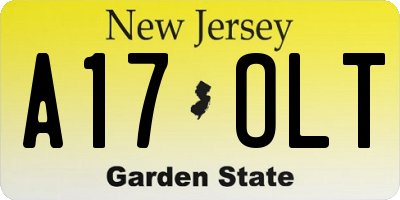 NJ license plate A17OLT