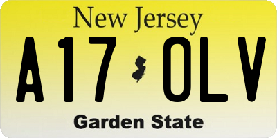 NJ license plate A17OLV