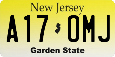 NJ license plate A17OMJ