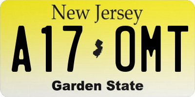 NJ license plate A17OMT