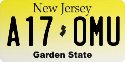 NJ license plate A17OMU