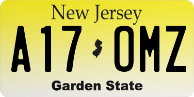 NJ license plate A17OMZ