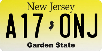 NJ license plate A17ONJ