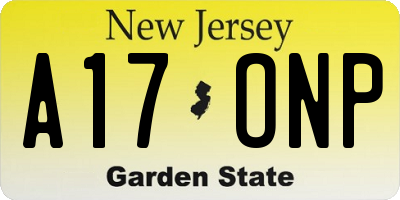 NJ license plate A17ONP