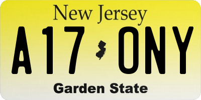 NJ license plate A17ONY
